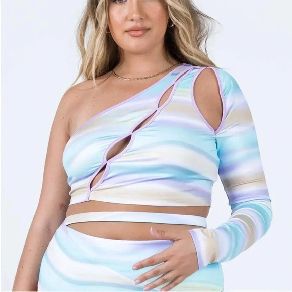 Princess Polly Jayleen crop one shoulder the dye top - Picture 1 of 11